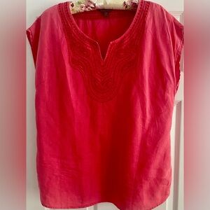 Tommy Bahama Pink Cap Sleeve Tunic Blouse